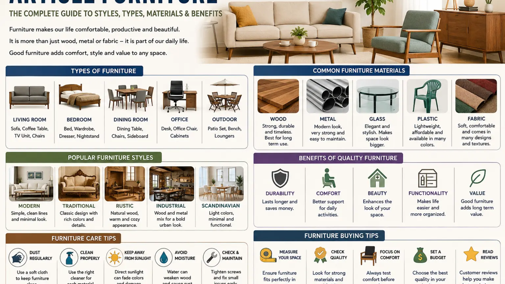 Furniture guide infographic