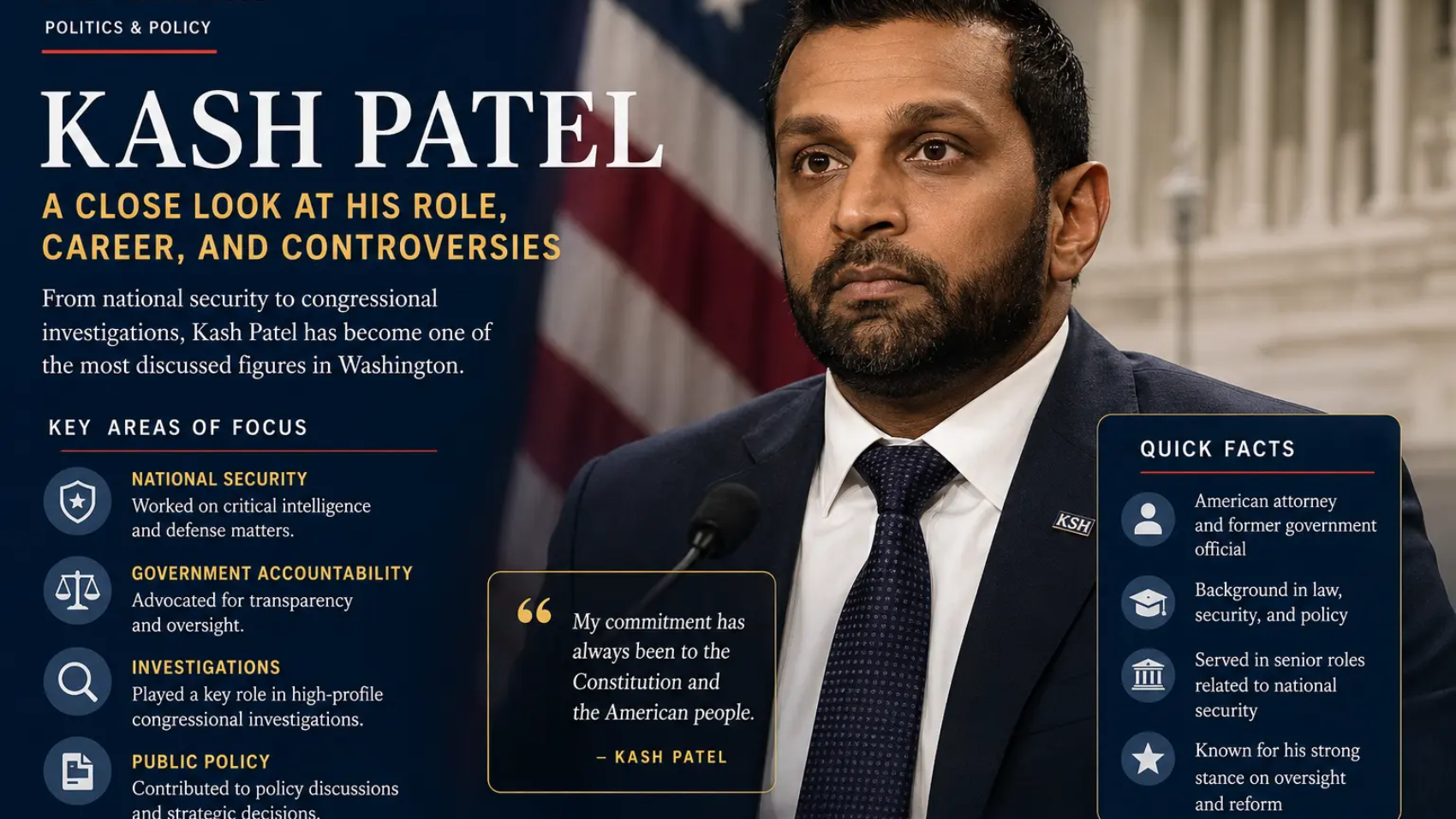 Kash Patel with U.S. Capitol background