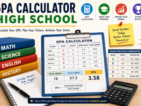 High school GPA calculator illustration