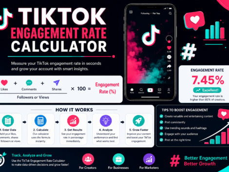 TikTok engagement rate calculator infographic