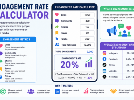 Engagement rate calculator infographic